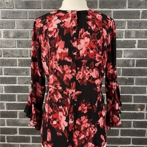 Investments Black and Red Patterned Top